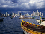 Buy Fishing Boats on the Bahia De Panama and Punta Paitilla Skyline in Background, Panama City, Panama at AllPosters.com