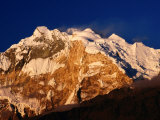 Evening Light on Annapurna I from Poon Hill on Annapurna Trek, Gandaki, Nepal