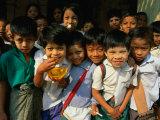 Buy Group of School Children, Mawlamyaing, Mon State, Myanmar (Burma) at AllPosters.com