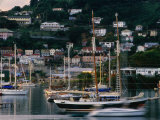 Buy Boats Moored in Harbour with Hillside Houses Behind, St. George's, St. George, Grenada at AllPosters.com