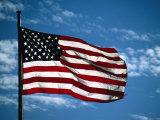 American Flag Flying at Full Mast, Cape Cod, USA