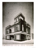 Buy Drawing by the Architect Quirino De Giorgio of a Study for a Country Residence at AllPosters.com