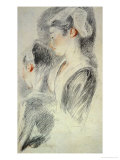 Buy Two Studies of a Young Woman, Red Chalk, Pencil at AllPosters.com