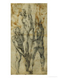 Two Male Nudes Lifting up a Third Man