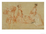 Buy A Flutist, Two Women, Red Chalk, White Wash at AllPosters.com