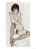 Seated Female Nude, Elbows Resting on Right Knee, 1914 Giclee Print
