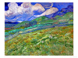 Wheatfield and Mountains, c.1889 Giclee Print