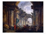 Buy Imaginary View of the Ruins of the Grande Galerie of the Louvre Palace, 1796 at AllPosters.com