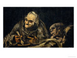 Buy Two Old Men Eating, One of the Black Paintings from the Quinta Del Sordo, Goya's House, 1819-1823 at AllPosters.com