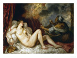 Buy Danae, While the Gold Coins Pour Down on Danae, an Old Servant Tries to Catch Them in Her Apron at AllPosters.com