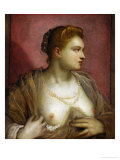 Buy Lady Revealing Her Bosom, Perhaps the Famous Venetian Courtesan Veronica Franco at AllPosters.com