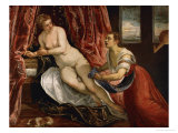 Buy Danae, While Gold Coins Pour Down on Danae, a Servant Tries to Catch Some of Them in Her Apron at AllPosters.com