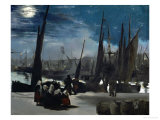 Buy Moonlight Over Boulogne Harbor, 1869 at AllPosters.com