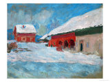 Red Houses at Bjoernegaard, Norway, 1895 Giclee Print