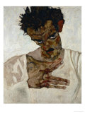 Egon Schiele, Self-Portrait with Bent Head, Study for Eremiten (Hermits)