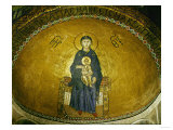 Mother of God in Concha, Overall View, Mosaic, Byzantine, 11th CE