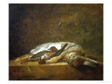 A Hare, Two Dead Thrushes, a Few Stalks of Straw on a Stone Table, Around 1750