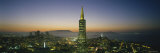 Buildings Lit Up at Dusk, Transamerica Pyramid, San Francisco, California, USA