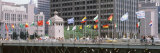 Flags on a Bridge, Michigan Ave Bridge, Chicago, Illinois, USA