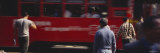 Pedestrians in Front of Tram, Hong Kong, China