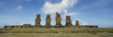 Moai Statues in a Row, Tahai Archaeological Site, Rano Raraku, Easter Island, Chile