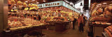 Group of People in a Vegetable Market, La Boqueria Market, Barcelona, Catalonia, Spain