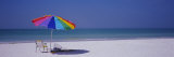 Beach Umbrella and a Folding Chair on the Beach, Fort de Soto Park, Tierra Verde, Florida, USA
