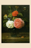 Buy Bouquet de Roses avec Papaillons et Insectes at AllPosters.com
