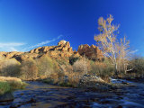 Oak Creek Running Before Cathedral Rocks, Red Rock Crossing, Sedona, Arizona, USA