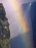 Victoria Falls with Rainbow in Spray, Zimbabwe