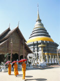 Novice Monks and Wat Phra That Lampang Luang, Northern Thailand, Southeast Asia