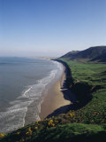 Buy Looking from the Cliffs at Rhossili, Towards Llangennith at Far West of the Gower Peninsula, Wales at AllPosters.com