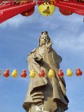Buy Red and Yellow Lanterns in Front of the Standing Statue of Kuan Yim, Penang Island, Southeast Asia at AllPosters.com