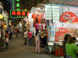 Street Market at Night, Mongkok, Kowloon, Hong Kong, China
