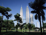 Buy Petronas Twin Towers Seen from Public Park, Kuala Lumpur, Malaysia, Southeast Asia at AllPosters.com