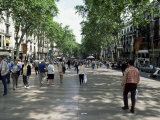 Tourists on Promenade, Rambla De Canaletes, Barcelona, Catalonia, Spain