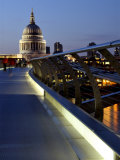 Millennium Bridge and St. Pauls Cathedral, London, England, UK