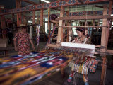 Buy Handloom Silk Weaving, Margilan, Uzbekistan, Central Asia at AllPosters.com