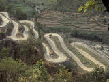 Buy The Road to Kathmandu Winding up Through Foothills from the Gangetic Plain, Nepal at AllPosters.com