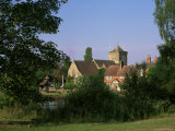 Buy St. Mary's Church, Cottages and Village Pond, Chiddingfold, Near Haslemere, Surrey, England at AllPosters.com