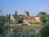 Buy St. Mary's Church, Cottages and Village Sign, Chiddingfold, Haslemere, Surrey, England at AllPosters.com
