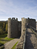 Buy Walls Walk West to Mill Gate Towers Entrance, with View of Medieval Walls, Conwy, Wales at AllPosters.com