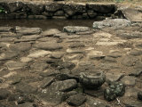Buy Drinking Pool and Decorated Grinding Stone at Excavated Site of Pre-Columbian City at AllPosters.com