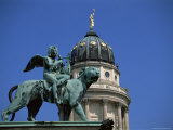 Buy Statue and Dome of French Cathedral, Gendarmenmarkt, Berlin, Germany at AllPosters.com
