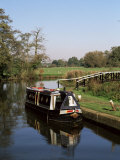 Buy Narrow Boat Moored Waiting to Enter Craft Lock, Sutton Green, Surrey, England at AllPosters.com