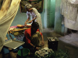 Women Preparing Food and Drink for Coffee Ceremony, Abi Adi Village, Tigre Region, Ethiopia, Africa