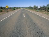 Kangaroo Sign and Empty Road, Flinders Range, South Australia, Australia