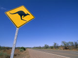 Kangaroo Road Sign, Flinders Range, South Australia, Australia