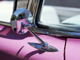 Buy Close-Up of a Wing Mirror and Reflection on a Pink Cadillac Car at AllPosters.com