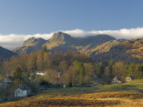 Elterwater Village with Langdale Pikes, Lake District National Park, Cumbria, England